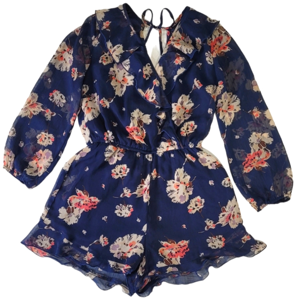 'BAND of GYPSIES' Floral Navy Jumper Romper